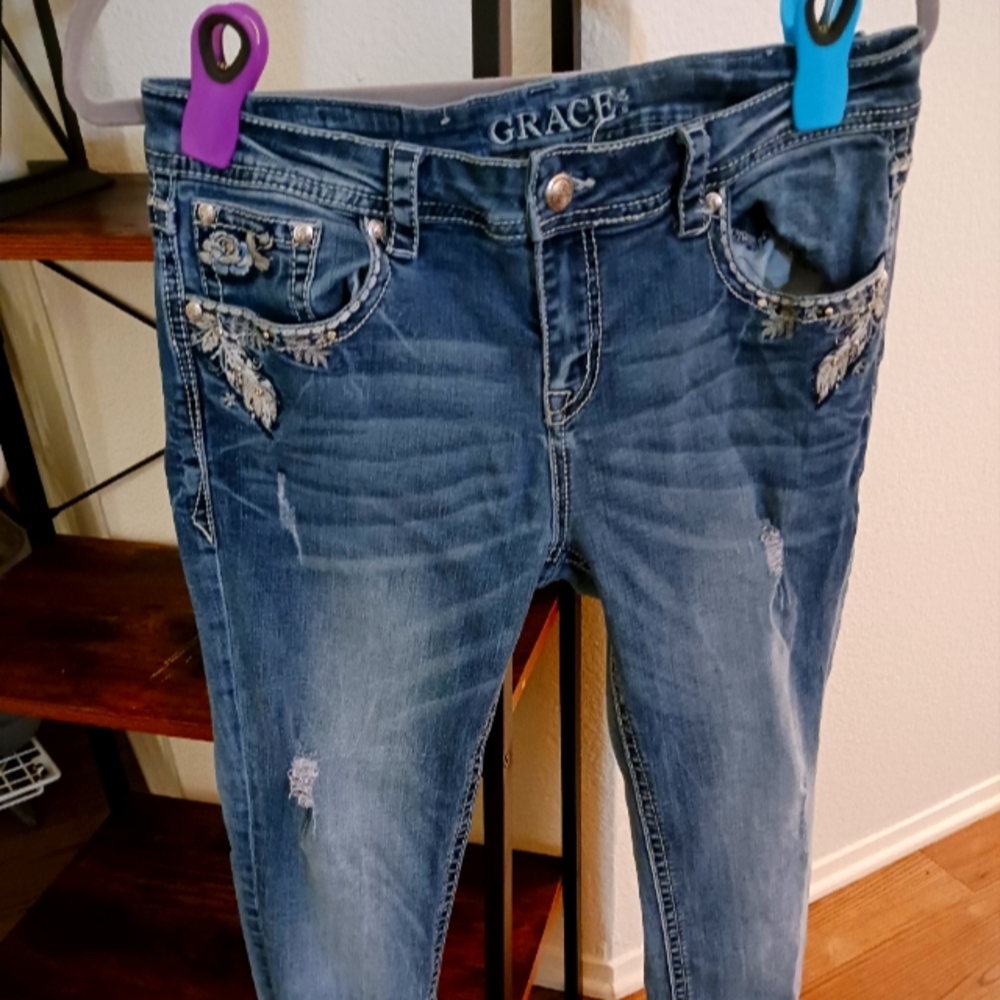 Grace In LA jeans size 31 with pocket bling